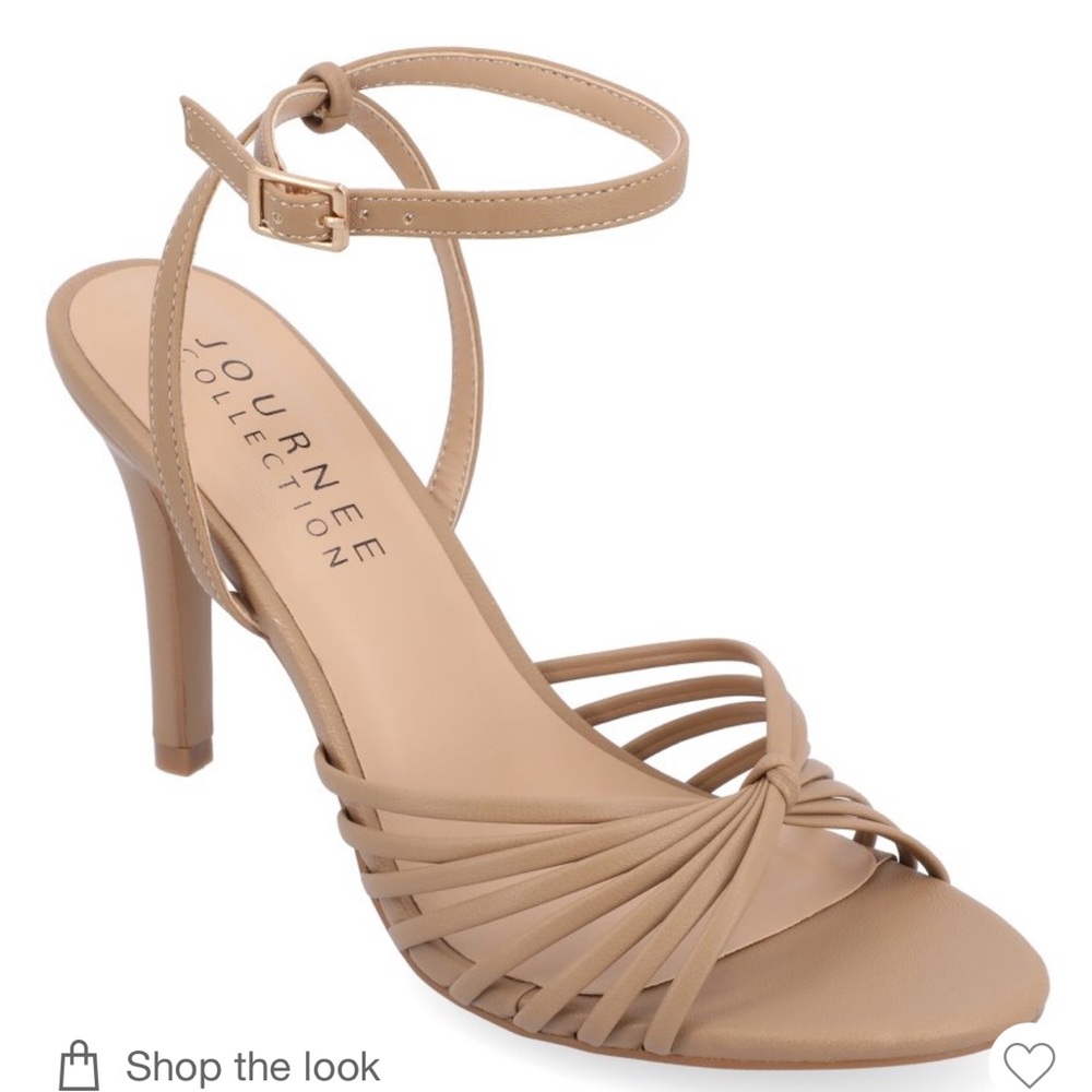Journee Collection Vanita Taupe Multi-Strap Heels